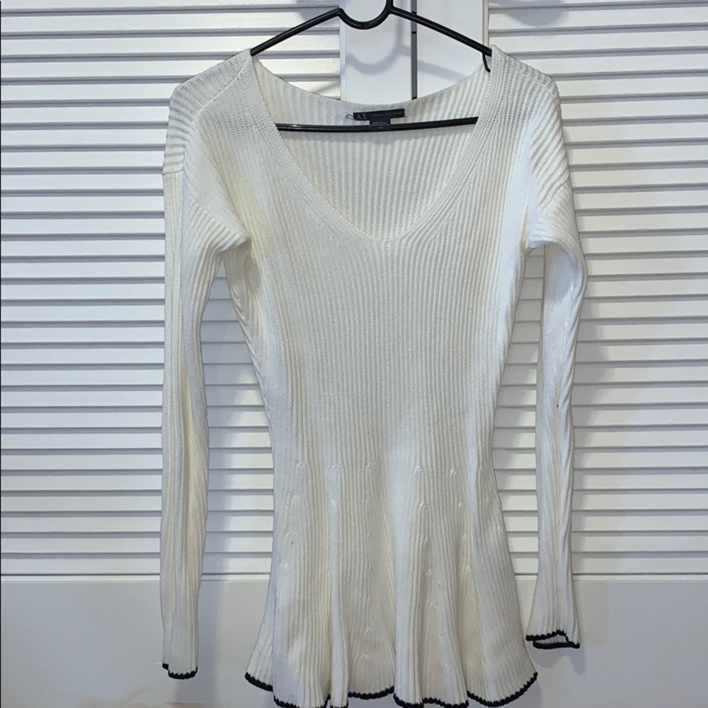 Armani Exchange Fitted Peplum Sweater